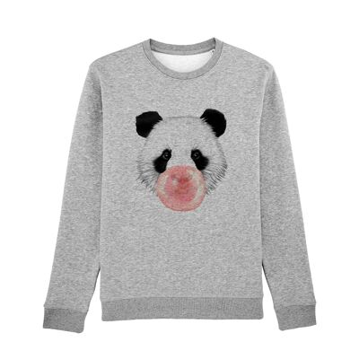 MEN'S HEART GRAY SWEATSHIRT BUBBLE PANDA