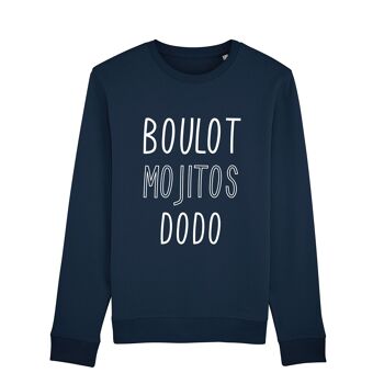 SWEAT NAVY HOMME BOULOT MOJITOS DODO