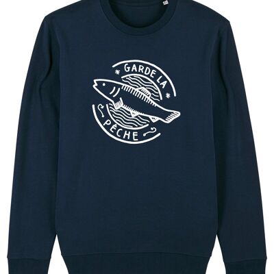 NAVY-SWEATSHIRT FÜR HERREN HÄLT DEN FISCH