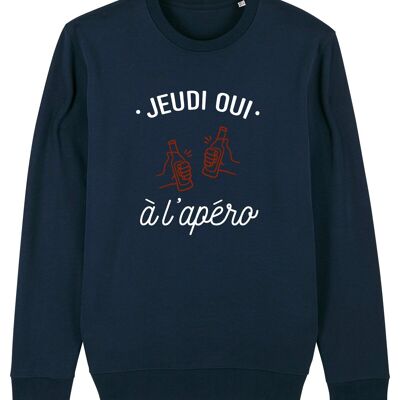 SWEAT NAVY HOMME JEUDI OUI À L'APÉRO