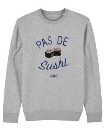 SWEAT GRIS CHINÉ HOMME PAS DE SUSHIS