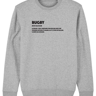 SWEAT GRIS CHINÉ HOMME RUGBY DÉFINITION