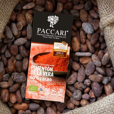 Organic chocolate peppers, 60% cocoa