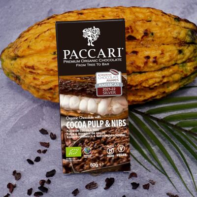 Organic chocolate cocoa pulp & nibs, 60% cocoa