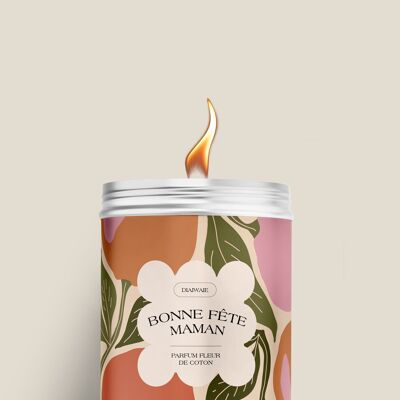 Happy Mother's Day - Cotton Flower Candle