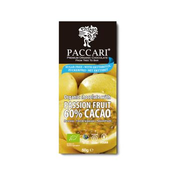 Fruit de la passion au chocolat bio, 60% de cacao – sans sucre 2