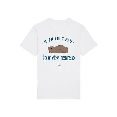 TSHIRT BLANC GARÇON IL EN FAUT PEU POUR ÊTRE HEUREUX