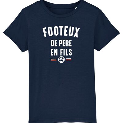 TSHIRT NAVY GARÇON FOOTEUX DE PÈRE EN FILS