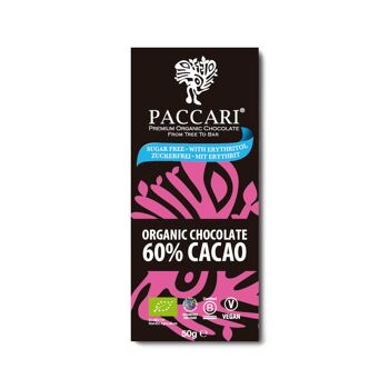 Chocolat bio 60% cacao – sans sucre 2