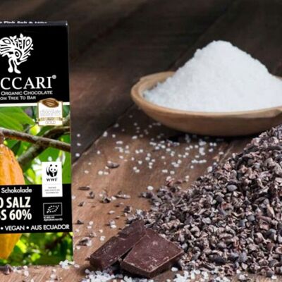 Edición especial WWF – chocolate orgánico sal y nibs de Cuzco, 60% cacao