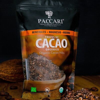 Raw organic cacao nibs (cocoa bean slivers) (454g)