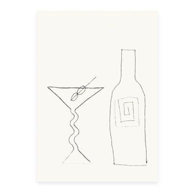 Carte postale Martini & Wine (Risographie)