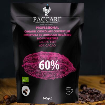 Organic chocolate chips, 60% cocoa (200g)