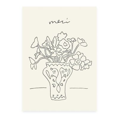 Carte postale 'merci' (risographie)