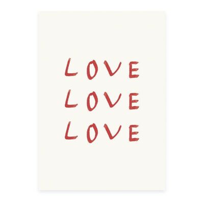 Cartolina 'amore amore amore' (risografia)
