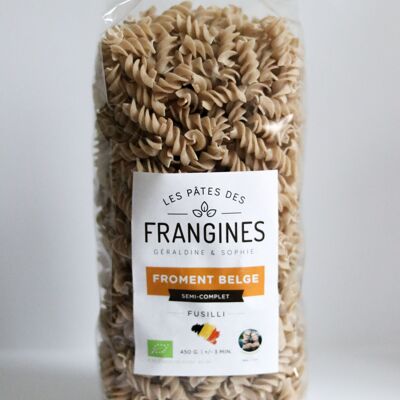 [100% Belgian] FRANGINE wheat pasta (Wallonia) - SEMI-COMPLETE Fusilli - 450gr