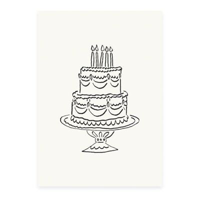 Postcard cake (risography)