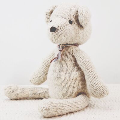 Eco-friendly handmade organic wool teddy bear - MICHEL