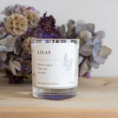 Vela perfumada de cera vegetal lila