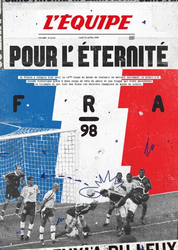 Affiche - L'Equipe - FRANCE 98 - Digigraphie - 50X70  - Plakat