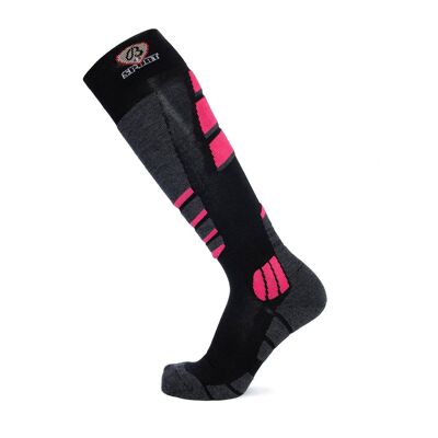 Calcetines de esquí negro-gris-rosa