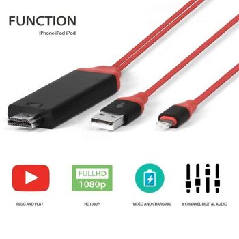 Câble HDMI Convertisseur Audio Vidéo pour iPhone et iPad pour visualiser ses contenus 5