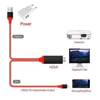 Câble HDMI Convertisseur Audio Vidéo pour iPhone et iPad pour visualiser ses contenus 8