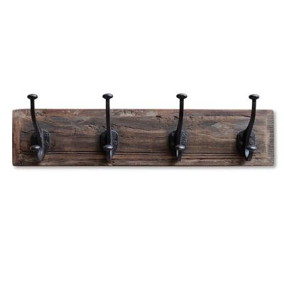 Teak coat hooks, set of 4