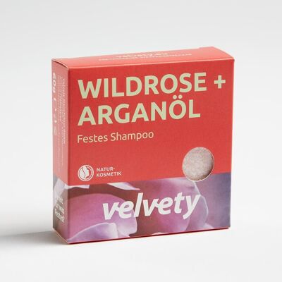 Velvety Festes Shampoo Wildrose + Araganöl 60g