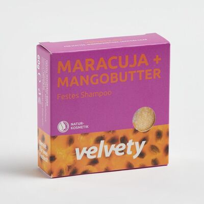 Champú Sólido Aterciopelado Maracuyá + Manteca de Mango 60g