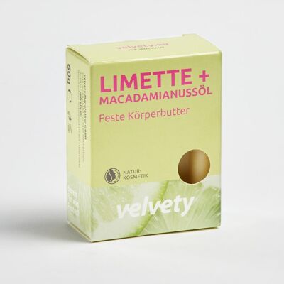 Mantequilla Corporal Sólida Aterciopelada Lima + Aceite de Nuez de Macadamia 60g