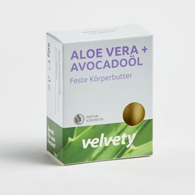 Manteca Corporal Sólida Aterciopelada Aloe Vera + Aceite de Aguacate 60g