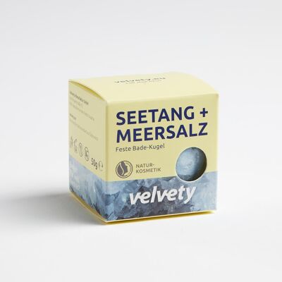 Velvety Solid Bath Lotion Ball Seaweed + Sea Salt 50g