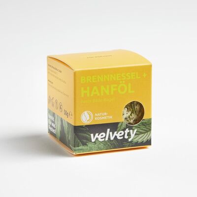 Velvety Feste Badelotion Kugel Brennnessel + Hanföl 50g