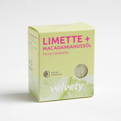 Velvety solid hand soap lime + macadamia nut oil 100g
