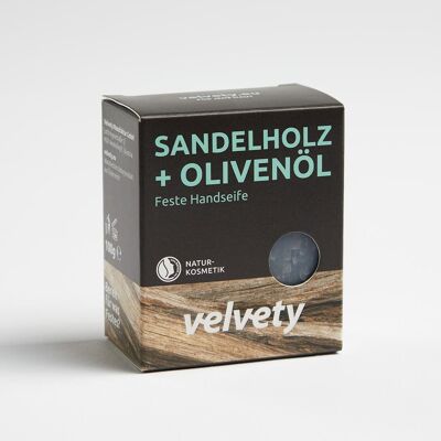 Velvety Solid Hand Soap Sandalwood + Olive Oil 100g