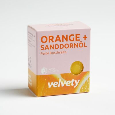 Velvety solid shower soap orange + sea buckthorn oil 100g