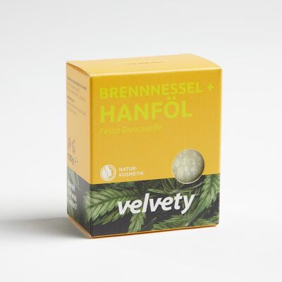 Velvety Solid Shower Soap Nettle + Hemp Oil 100g