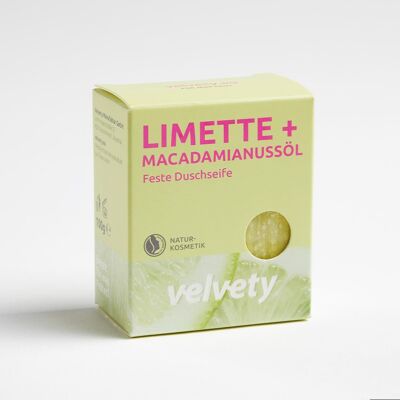 Velvety solid shower soap lime + macadamia nut oil 100g