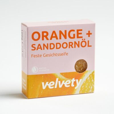 Velvety Feste Gesichtsseife  Orange + Sanddornöl 100g