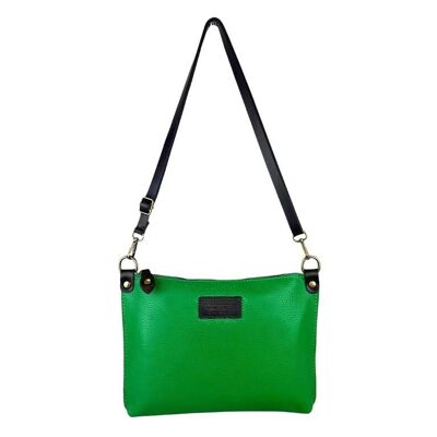 Women's Leather Shoulder Bag with Pocket and Zipper. Promo