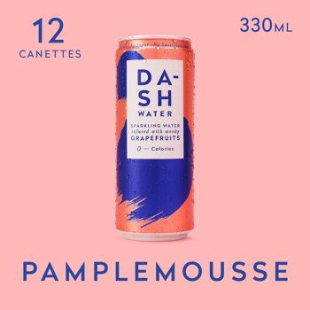 DASH Water Pamplemousse – Eau pétillante aromatisée au pamplemousse. SANS Sucre, SANS Édulcorant, SANS calories – Infusée avec des Fruits rejetés - canette de 33cl 2