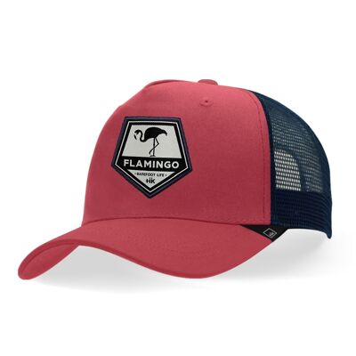 Flamingorosa / blaue Mütze