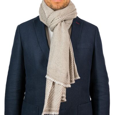 Striped cashmere scarf