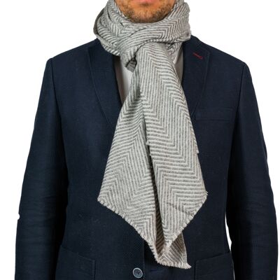 Medium herringbone cashmere scarf