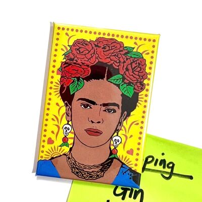 Imán de nevera inspirado en Frida Kahlo