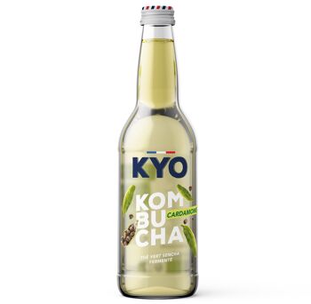 KYO bouteille verre 33cl Kombucha Cardamome Bio - Pétillant - faible en sucre - sans alcool et artisanal 1