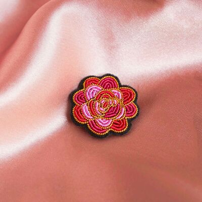 Broche mini flor rosa