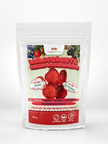 Huggiberries - Mélange de fruits des bois Gummy Bears Sans gélatine et végétalien 1