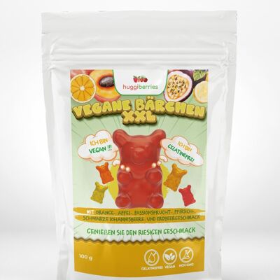 HUGGIBERRIES - Fruit Gummy Bears Gelatin Free and Vegan XXL